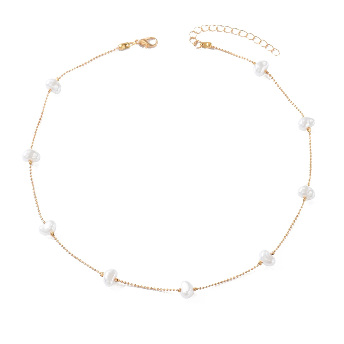 Faux Pearl Necklace Pearl Choker Necklaces Irregular Layered Choker for Mom Wedding Party Daily Wear