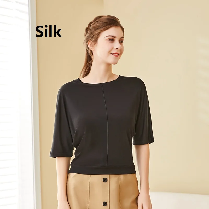 

Шелковая футболка, черный модный топ, женские летние рубашки, женская футболка, Короткие топы футболка женская топ футболки женский оверсайз женские одежда рубашка для белая майка кофта кроп топы рукавами хлопок майки