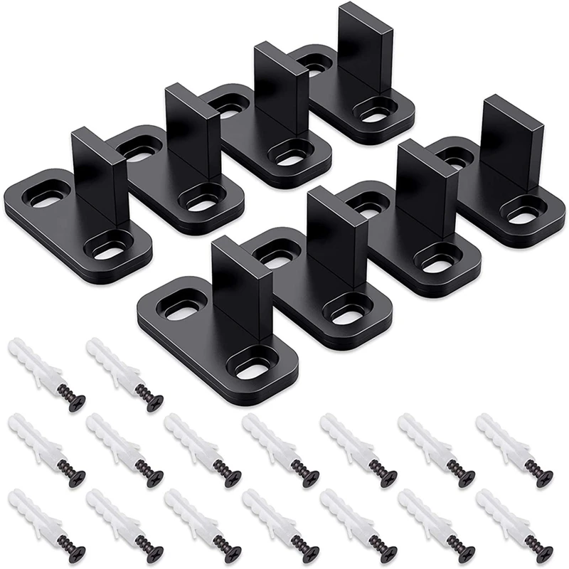 

8 Pieces Sliding Barn Door Floor Guides Closet Door Guides Hardware Plastic Simple Floor Wall Mounted Bottom Track Guide