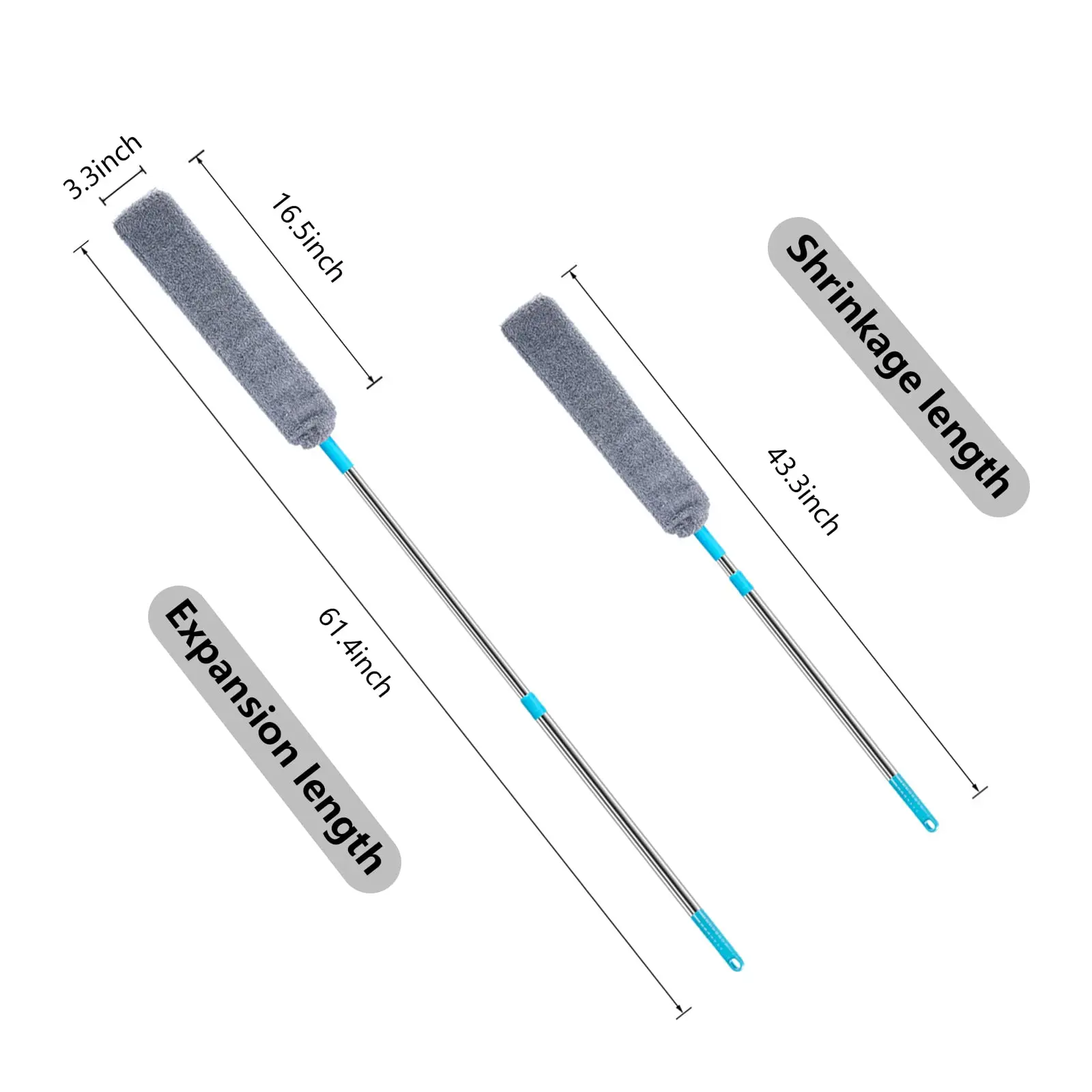 UNTIOR Long Handle Mop Bedside Dust Brush Detachable Cleaning Duster Gap Cleaning Sofa Furniture Gap Dust Cleaner Household Item