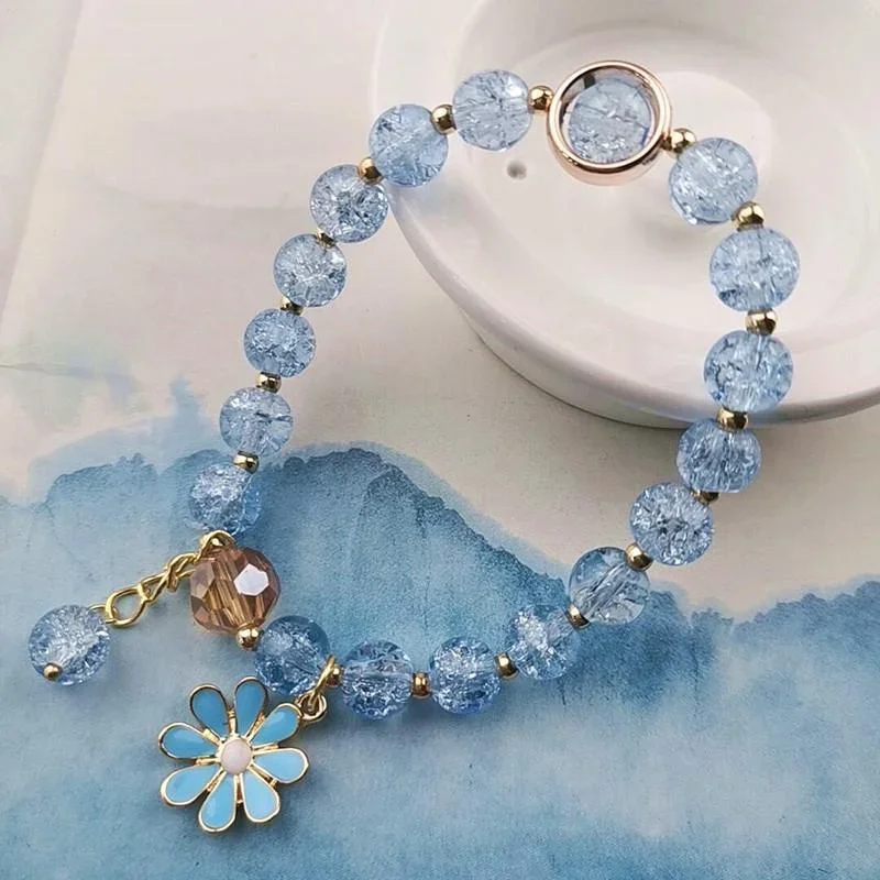 

*Elegant Fashion Crystal Flower Beaded Bracelet for Women Sen Bangle Ins Popular Design Crystal Bracelet Jewelry Pulseras pulser