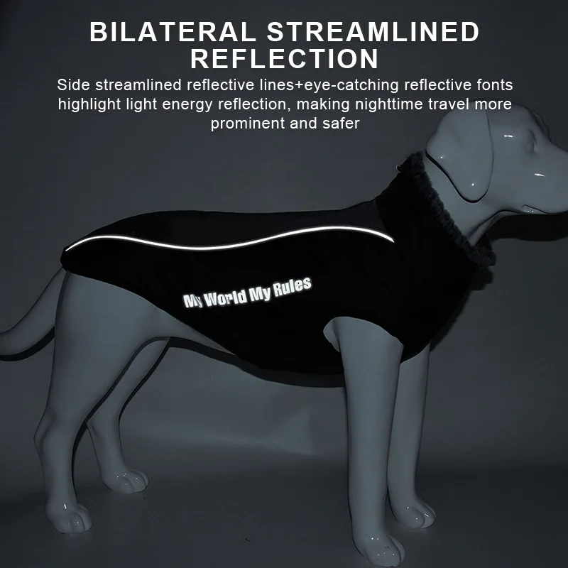 Warmth Dog Cotton Clothes Collar De Felpa Plegable Dogs Cotton Coat for Medium Large Dogs Waterproof Reflective Dog Puffer Coats