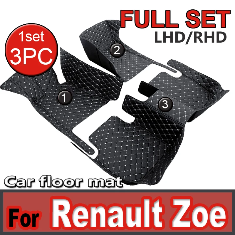 Tapis de sol de voiture en cuir pour Renault Zoe E-Module,tapis