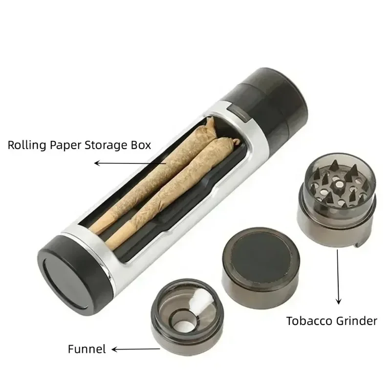 Herbal Grinder Plastic Herb Grass Grinder Kit Storage Horn Tube Tobacco Box for Roll Paper Filling Machine DIY Pipe Smoking Accessories herbal grinder