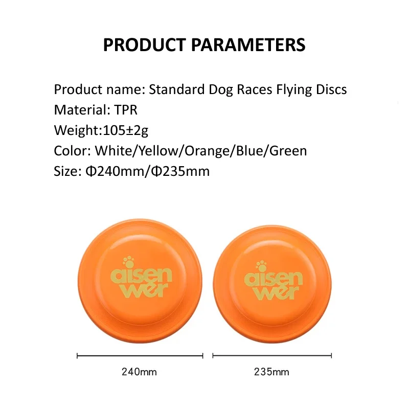 Pet Dog Flying Disks Kids Puppy Funny Interactive Training Toys Flying Saucer Professional Dog Races Disks 240mm