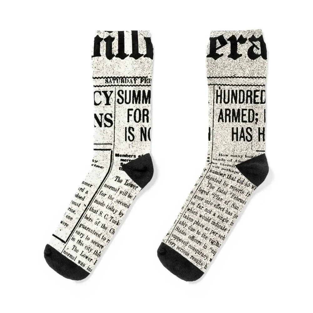 

Newsprint Socks men cotton high quality soccer anti-slip Socks Female Men's