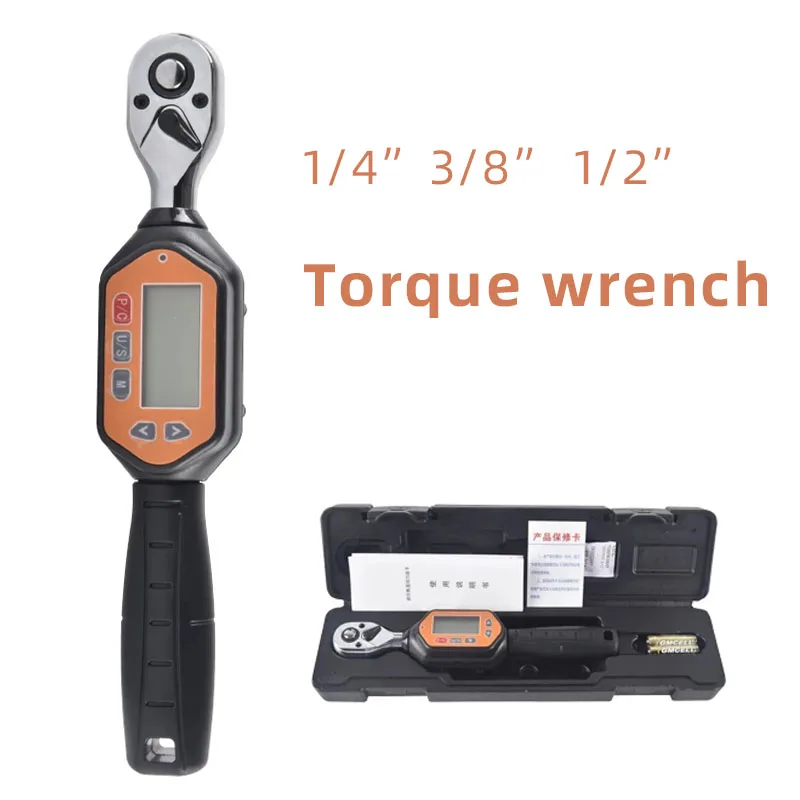 1/2 3/8 1/4 Digital Preset Torque Wrench Bidirectional Ratchet Head Professional Adjustable Bicycle Repair Hand Tools
