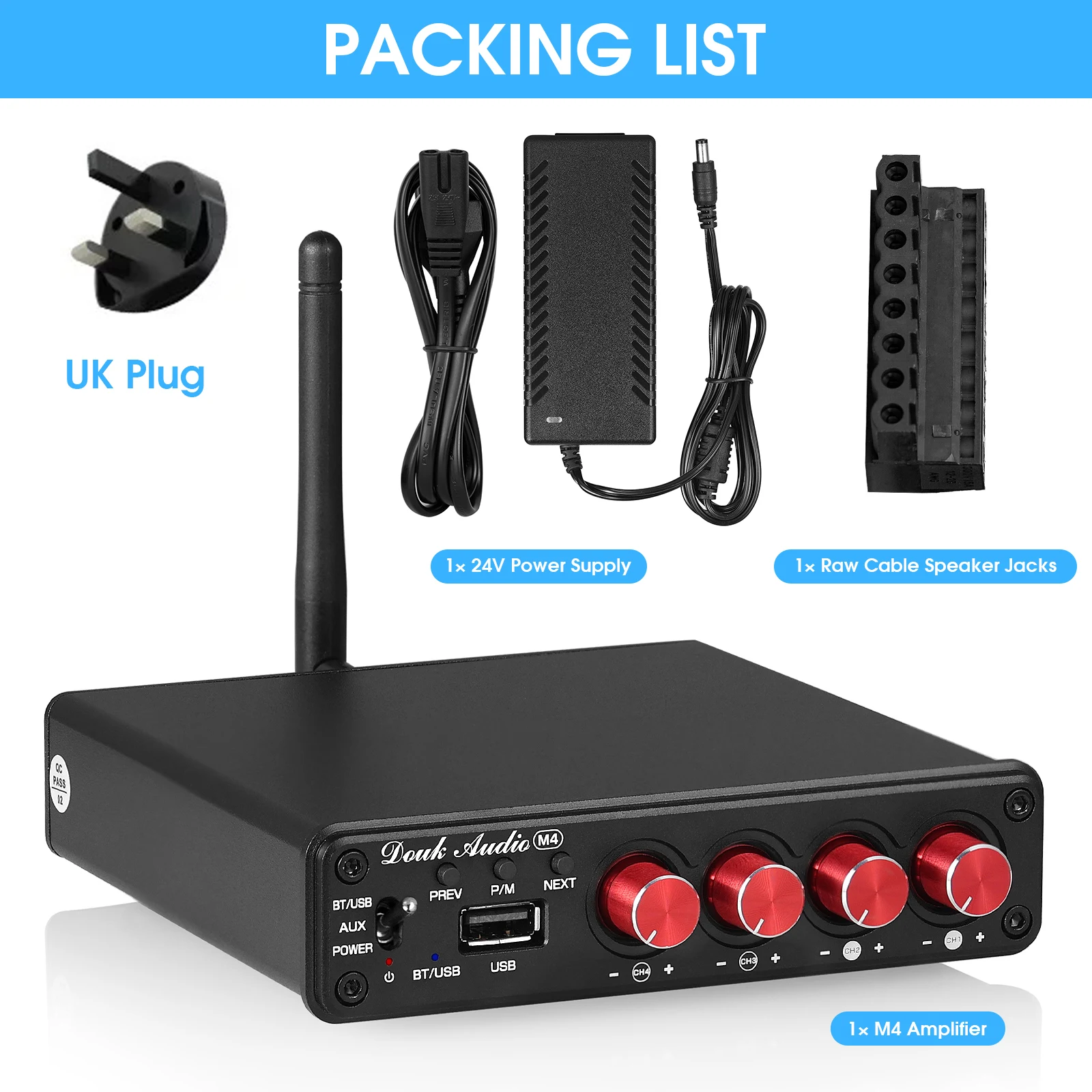 Car テレビ・オーディオ・カメラ Nobsound Douk Audio Bluetooth 4ch