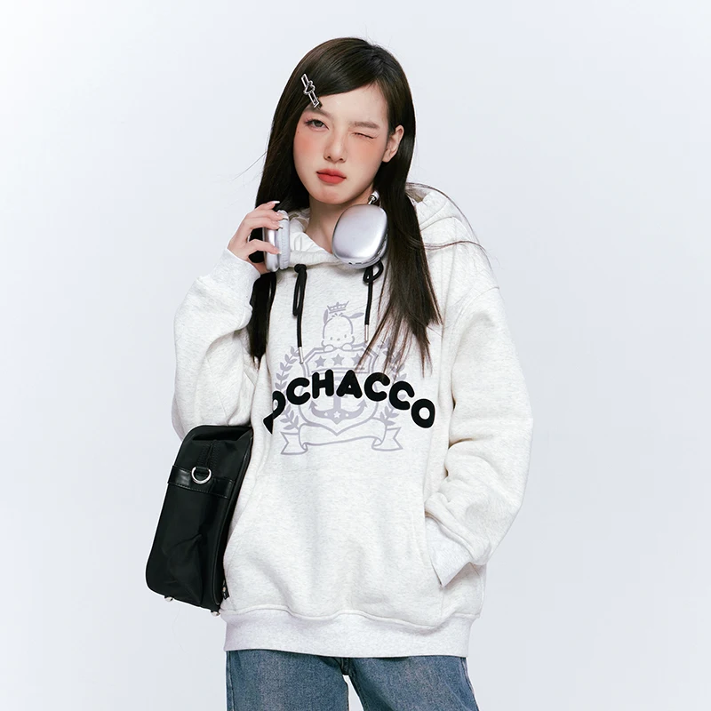 

Sanrio Series My Melody Co-Branded Hooded Sweater Women's Winter New Letter Print Cute Student Loose Cartoon Print Sweater