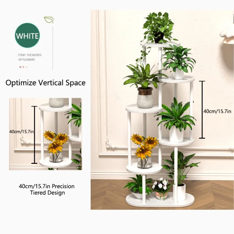 Plant Stand With Tiered Shelves - Indoor/Outdoor Display Rack For Garden, Patio & Home - Brushed Texture Multi-Functional Shelf - 3