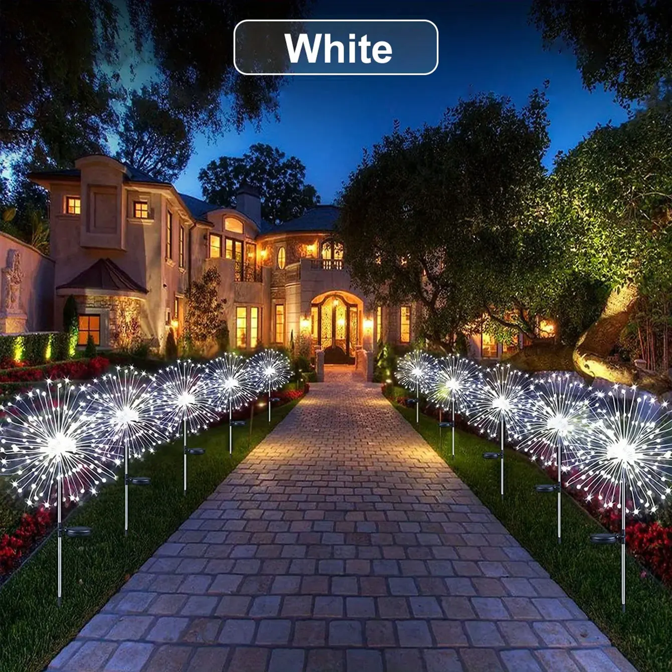 200LED Solar Fireworks Light Outdoor Waterproof Solar Light 8 Lighting Modes DIY Starburst Fairy Light Holiday Decorative Lights 6
