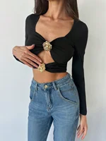 Hannah Knot Cutout Metal Trim Top 2