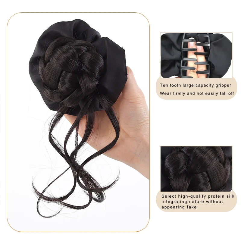 LUPU Dragon Beard Synthesis Messy Hair Bun Claws Clamped in Hair Pieces Fluffy Curly Ponytail Extended Hair Clip Hair Accessory