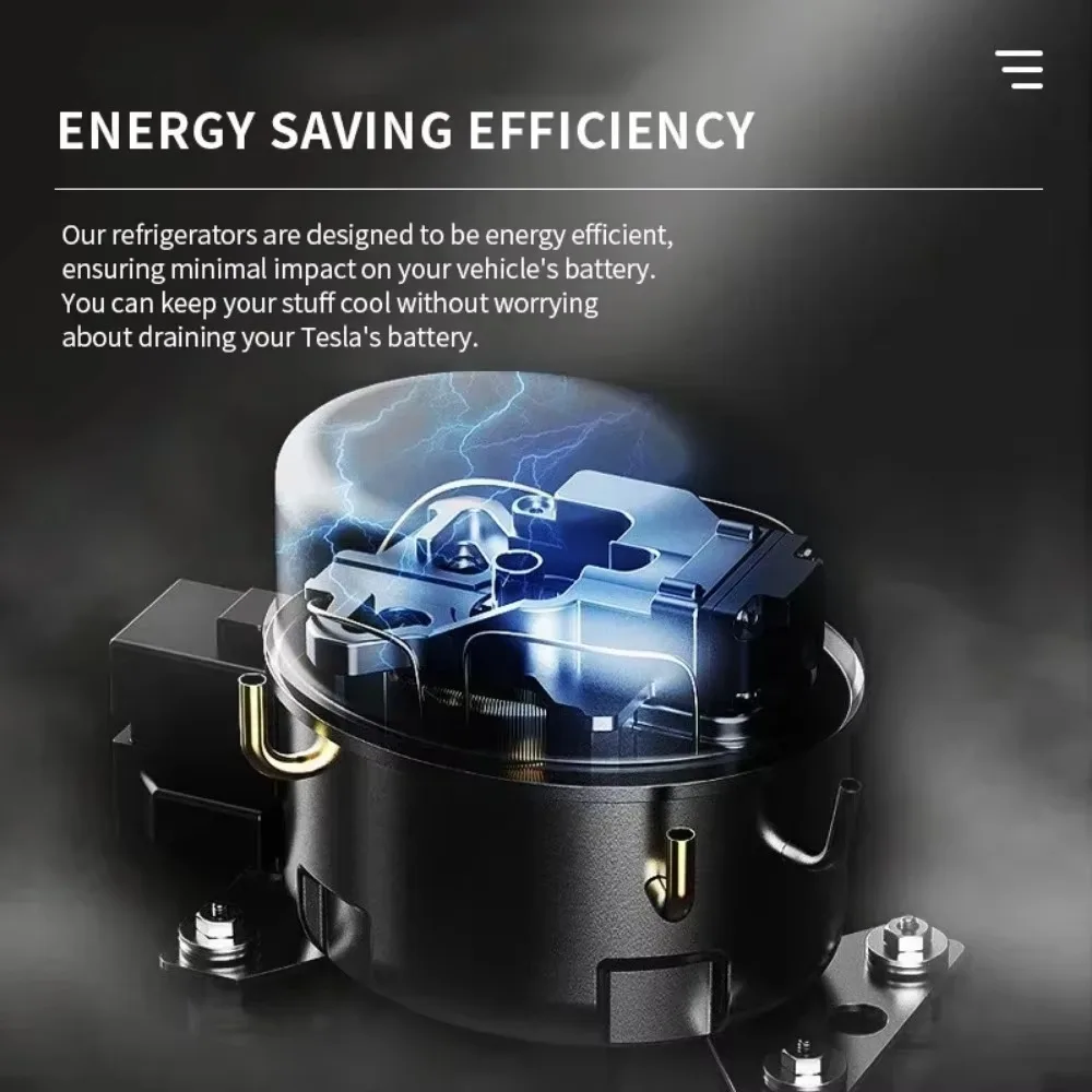 테슬라 모델 Y 차량용 냉장고, 35L, 12V, 앱 제어 냉동고 압축기, 냉각 트렁크 냉장고, 대용량 자동차 냉동고