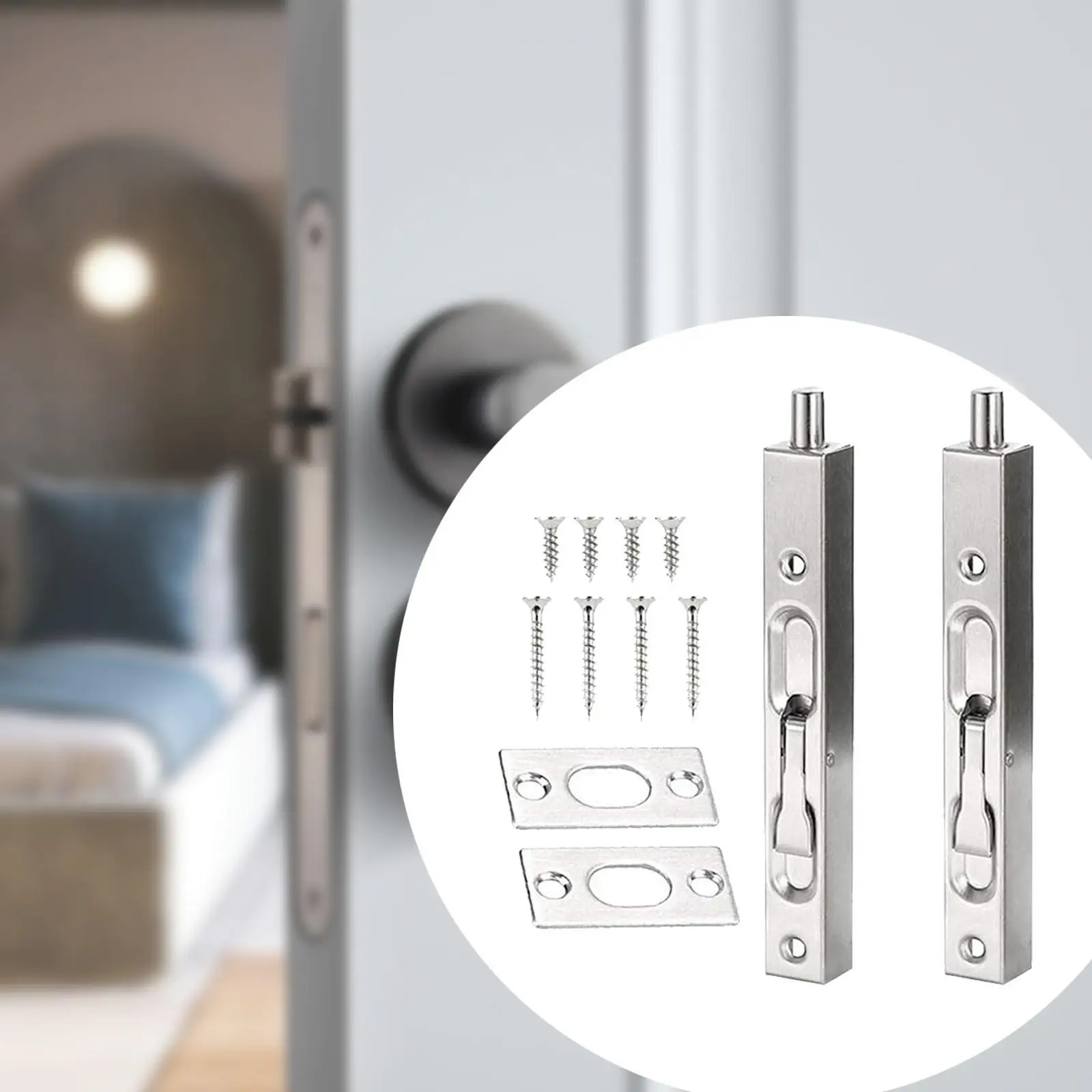 Flush Bolts Dustproof Replacement Stainless Steel for Home Apartment Hotel