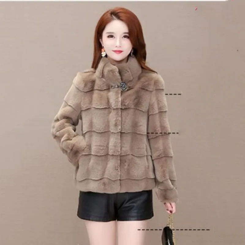 High-grade Imitation Mink Coat Female 2023 Winter New Fashion Loose One Imitation Fur Warm And Casual Thick Coat Female