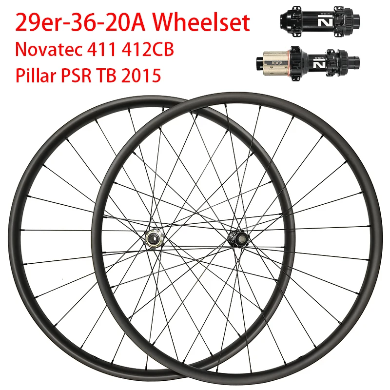 Novatec 411 412CB 29er Carbon Wheelset 29er 36x20mm 34x20mm