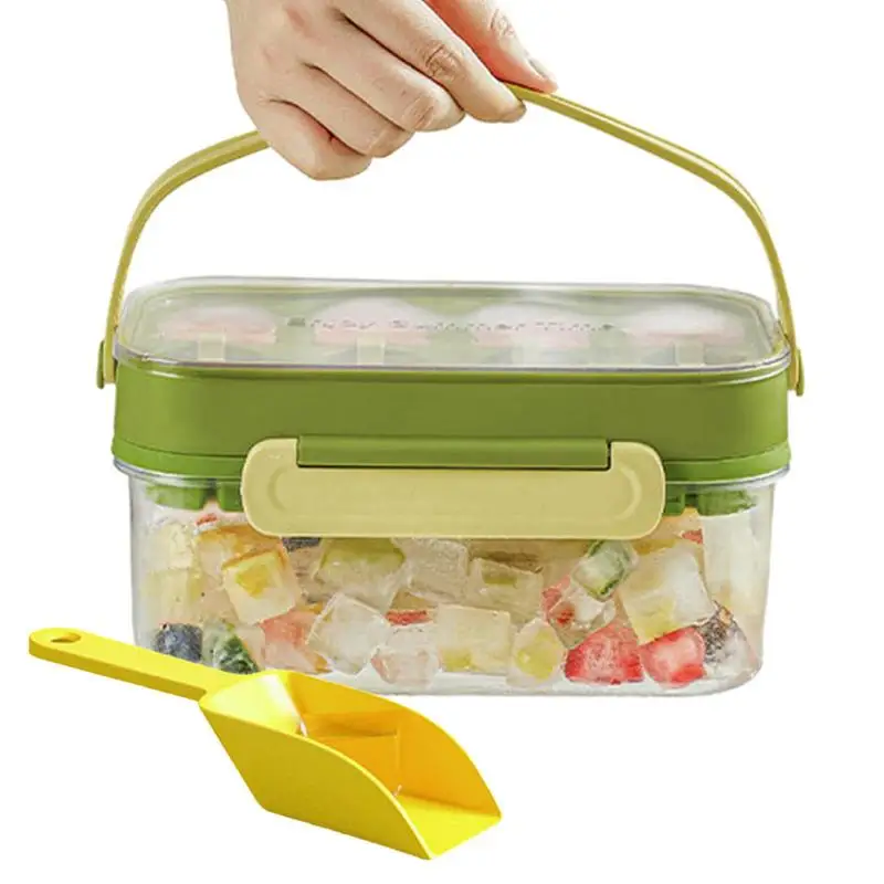 

Ice Tray Portable Ice Maker For Freezer Ice Box Holder Comes With Ice Container Silicone Ice Cube Mold Trays With Cover For