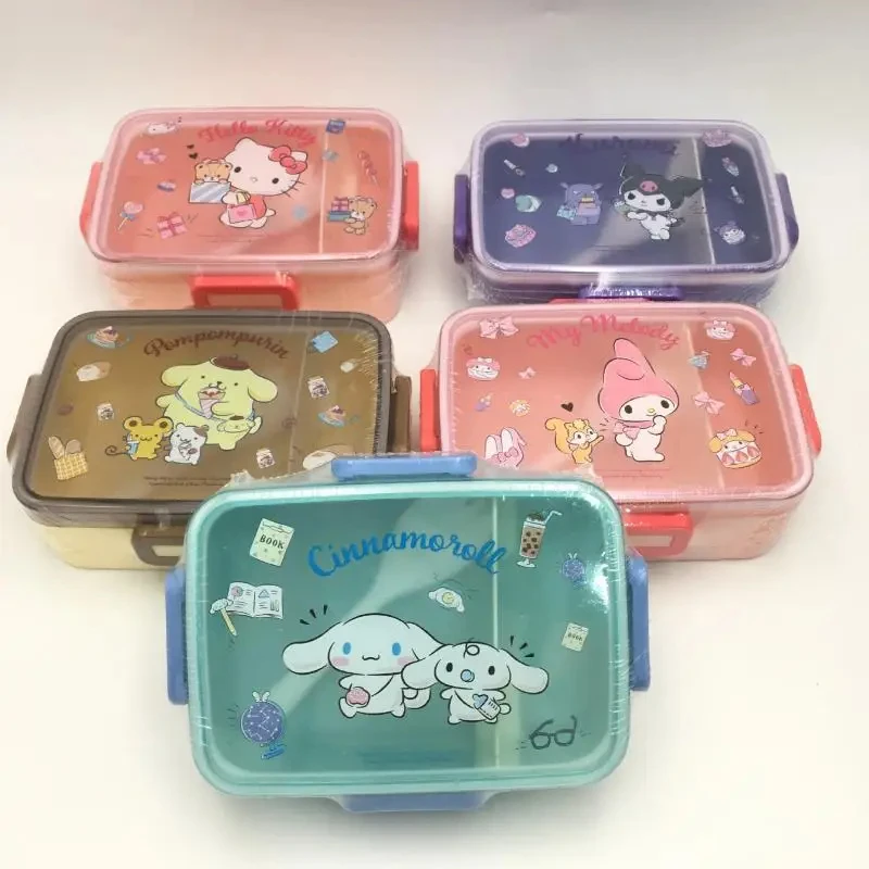 

Sanrio Kitty My Melody Kuromi Kawaii Plastic Lunch Box Large-Capacity Bento Box Fruit Salad Box Child Tableware Gift