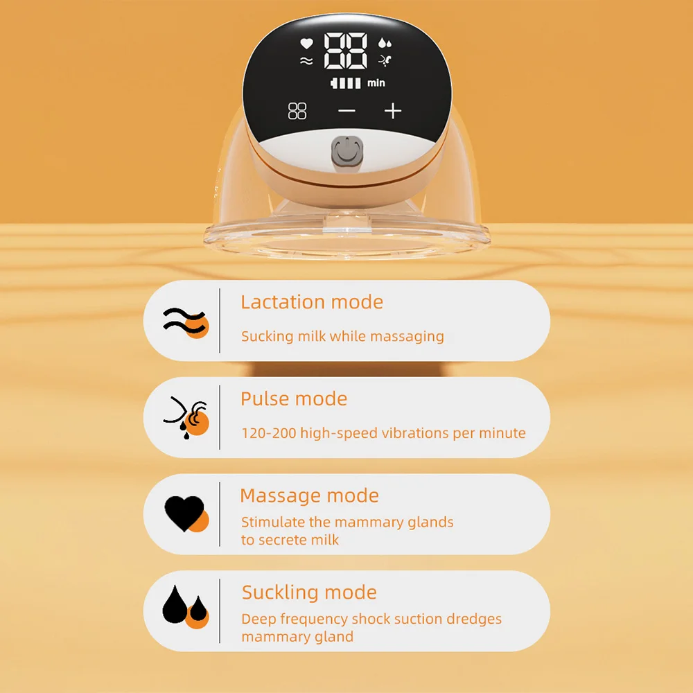 New Upgrades Wearable Breast Pump Hands Free Electric Portable Wearable Breast Pumps BPA-free Breastfeeding Milk Collector 4