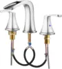 2-Handle Widespread Waterfall Roman Bathtub Faucet Tub Filler with Valve, Brushed Nickel, 1434202 1