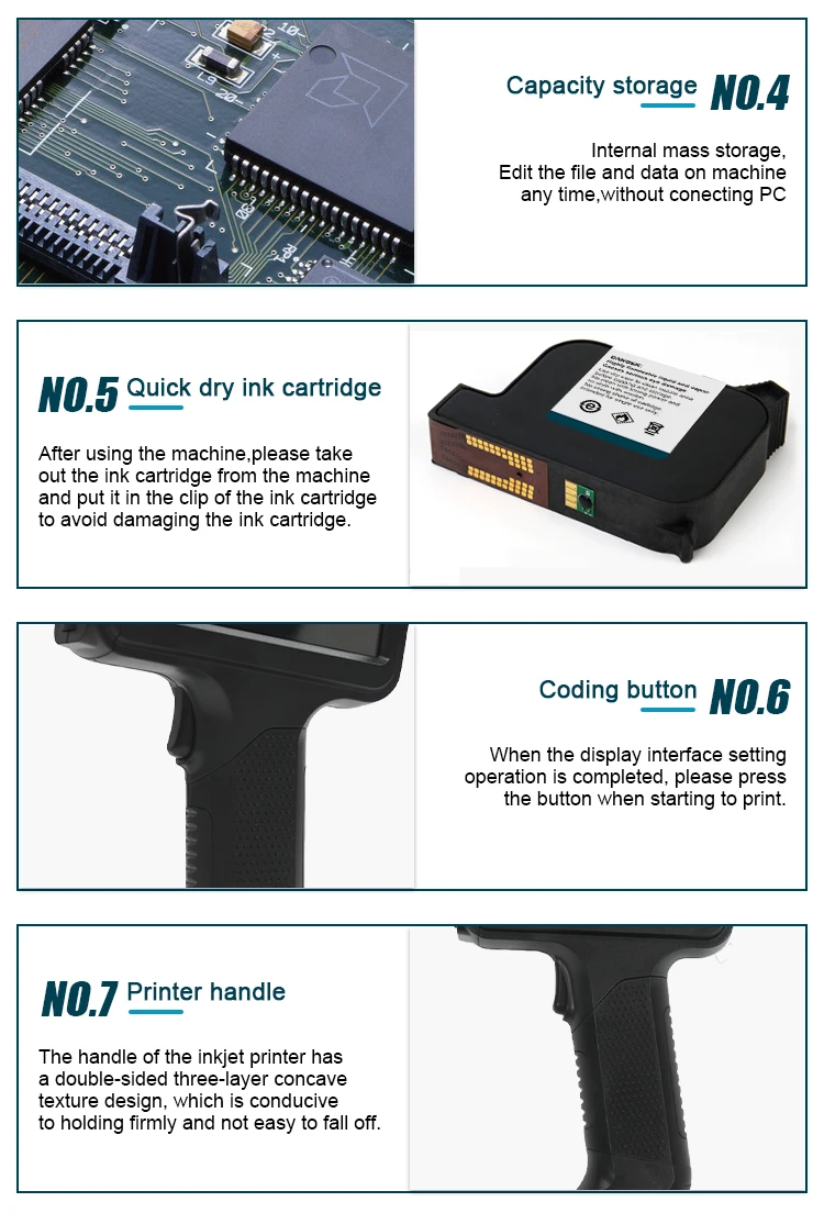 For Hp 12.7mm Portable P19 Handheld Inkjet Printer Three Colors Printer QR Bar