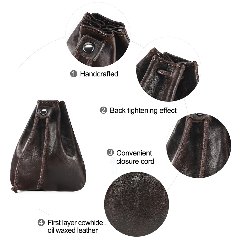 JOYIR Genuine Leather Men's Coin Purse Change Pouch Card Holder for Male Casual Mini Storage Bag Unisex Wallets coin purse coin wallet change bag card wallet