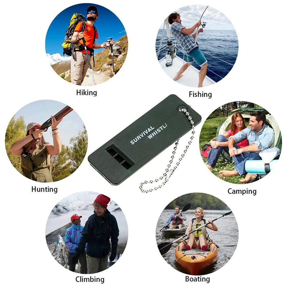 Keychain Whistle Tool High Decibel Outdoor Survival Whistle Rescue Signaling First Aid Tool for Hiking Camping Mountaineering