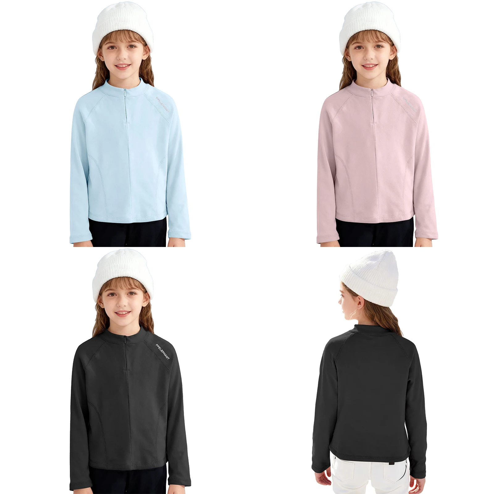 Girls Thermal Tops Kid Pullover Long Sleeve Solid Color T-Shirt Undershirt Base Layer Child Yoga Pilates Workout Running Clothes 6