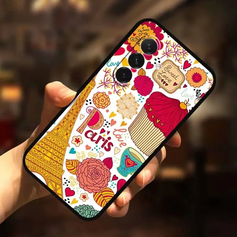 3D Flower Soft Relief Emboss Silicone Back Cover TPU Protector