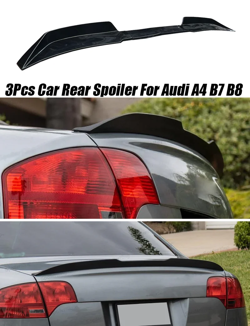 Für Audi Zubehör A4 B8.5 Limousine 2013-2016 Auto Ducktail Heckspoiler Hochglanz Schwarz Gummi Universal 121cm – Detail 1