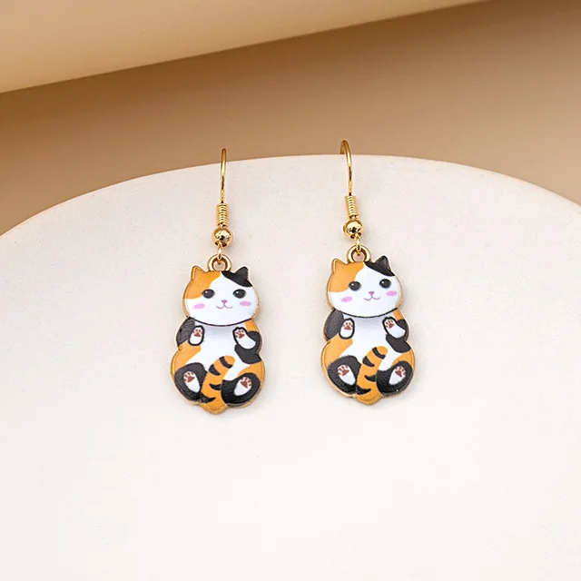 Boucles D'oreilles Chat Noir Citrouille Halloween - En Acrylique, Crochets En Acier - Cadeau Pour Femmes, Adolescentes