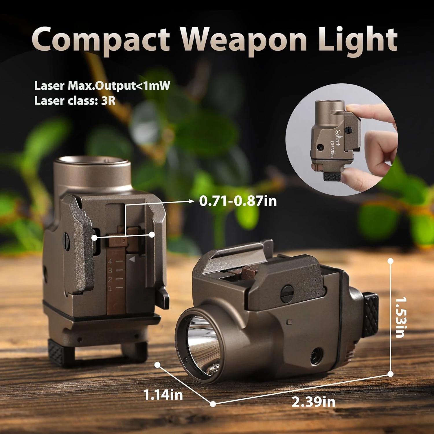 Compact Tactical LED Flashlight Green White Rechargeable Torch