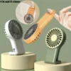 New Mini Portable Fan USB Charging 3-speed Handheld and Desktop Mini Fan with Hanging Function Cartoon Mountaineering Buckle 1