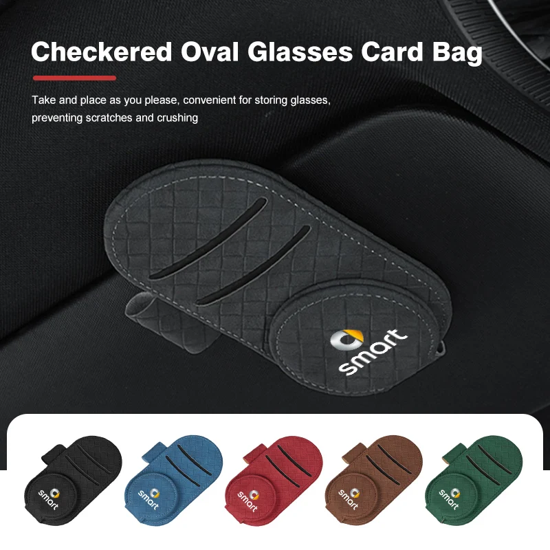 Car Sun Visor Organizer Card Storage Porta Occhiali Accessori Per Smart Fortwo Forfour 451 453 450 452 454 Roadster Coupe