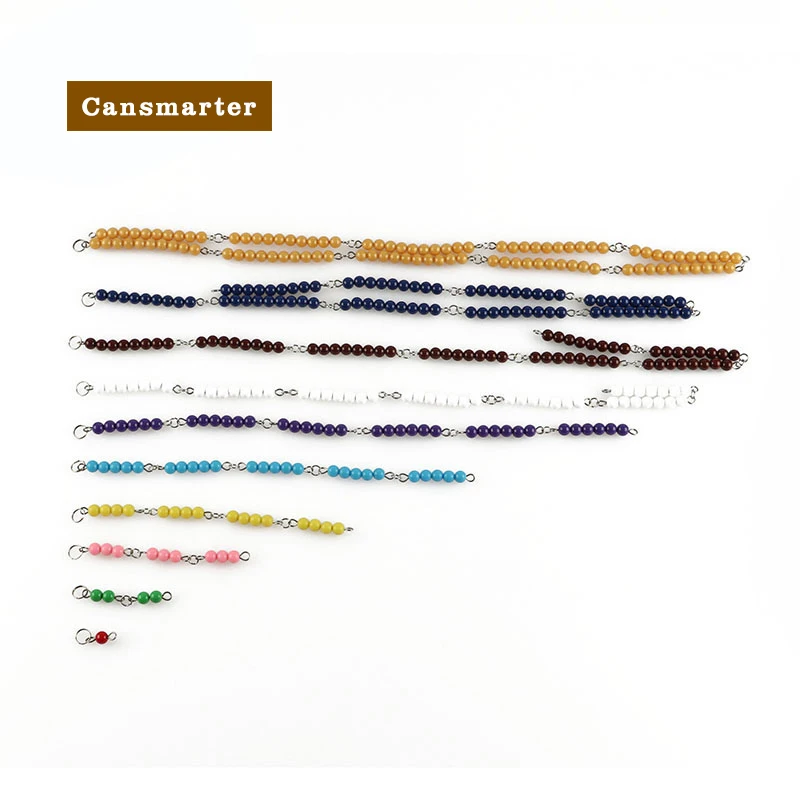 Montessori Baby Toys Wooden Material Math Short Bead Chain Practice Teaching Preschool Color Bead Chain Toys for Children