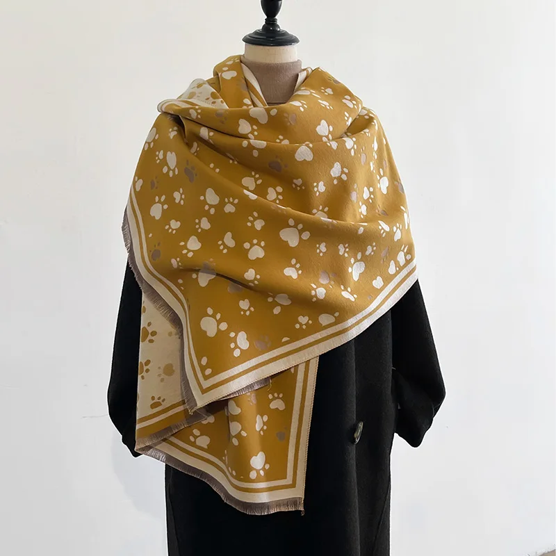 Luxury Brands New Two-Sided Jacquard Scarf Cashmere Soft Warm Fringe Pashmina Shawl Winter Coldproof Windproof Blanket Scarf