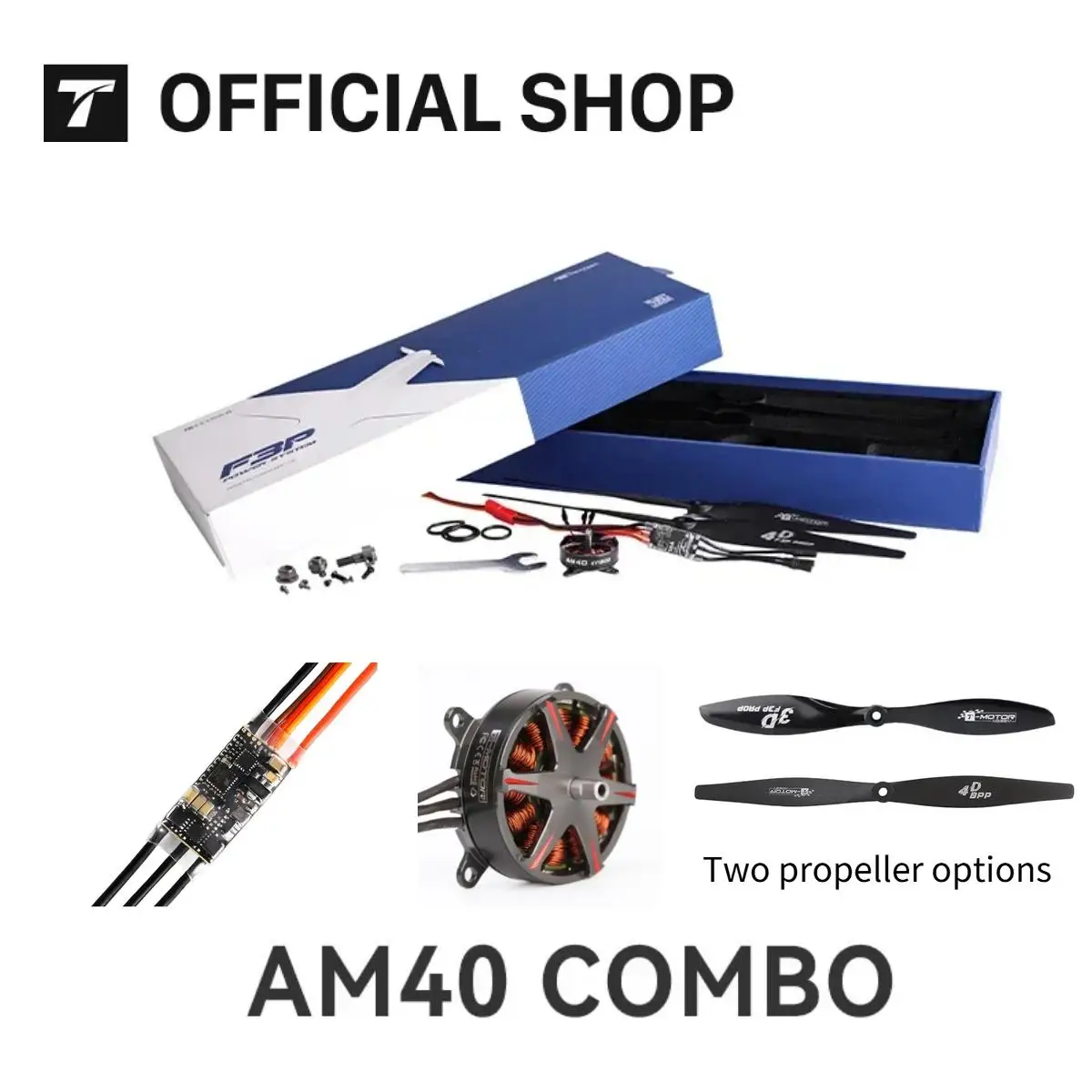 T-MOTOR AM40 COMBO มอเตอร์ไร้แปรงถ่านสำหรับโดรน RC F3P สำหรับการบินในร่ม ชิ้นส่วน DIY - เครื่องยนต์โดรนคุณภาพสูง