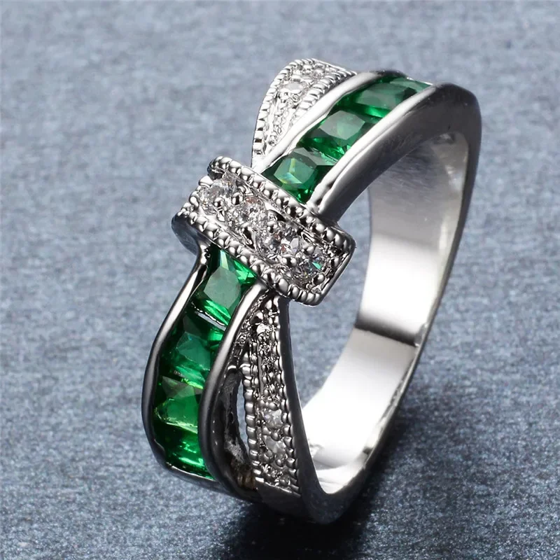 8 Colors silver plated Women Wedding Crystal White Gold Ring Engagement Rings Bridal Fashion Jewelry Size 610 finger ring,silver ring,wedding rings,wedding ring