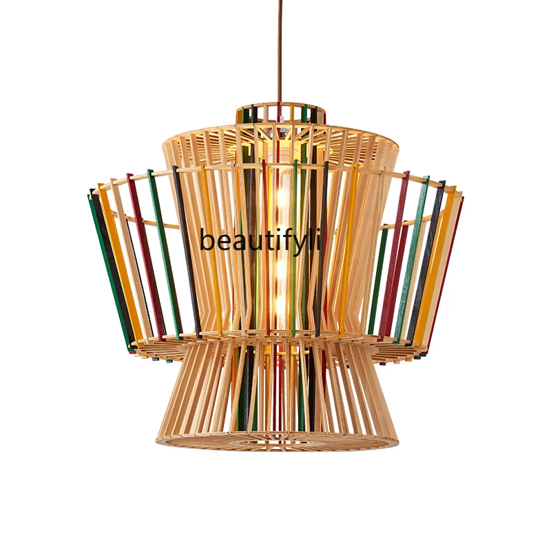 

Creative Personality Art Chandelier Bohemian Solid Wood Restaurant and Cafe Bed & Breakfast Front Desk Lamps