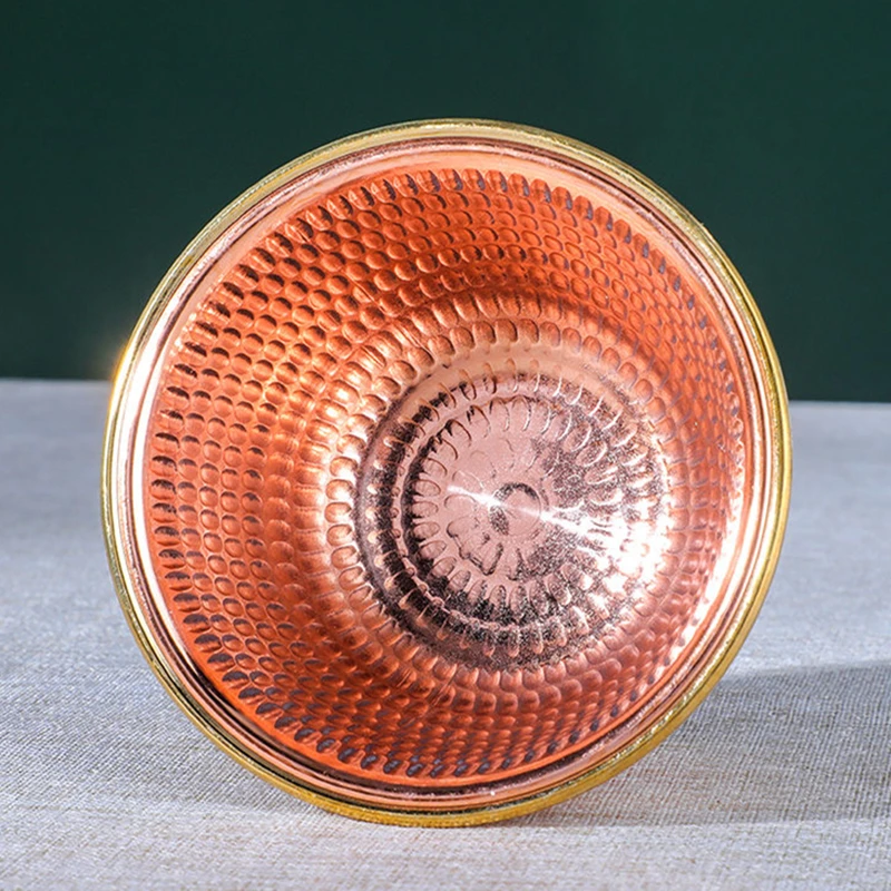 7pcs Ancient Red Copper Tantric Bowl Engraving Goblet Tibetan Bowl 8.8cm Holy Water Cup Buddhist Home's Gift Desktop Decorative 4