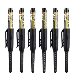 Waterproof Deep Hole Marker Pens with Long Nib for Multi - Purpose Woodworking - Black/Blue/Red Ink (Black - 6 pcs)