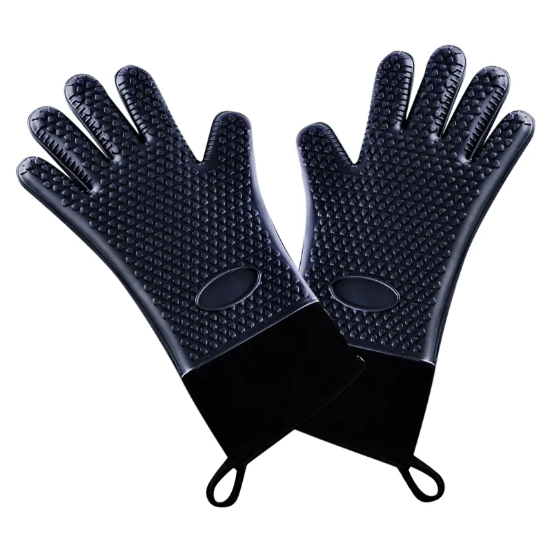 Double Layer BBQ Oven Gloves Silicone for Cooking Grilling Waterproof Mitts kitchen utensils oven mitts 1Pc