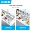 HIGOLD 30 Inch Kitchen Quartz Sink Single Bowl Topmount & Undermount Sink White Black Colorful Quartz High-Value Sink 5