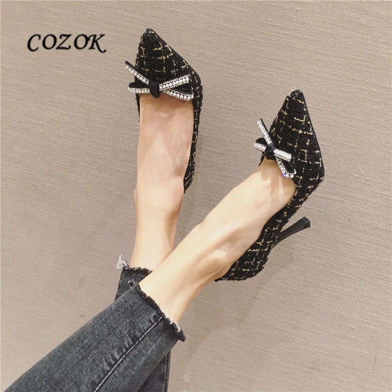 

Vintage Pumps Women Shoes Luxury 2023 Spring High Heels Elegant