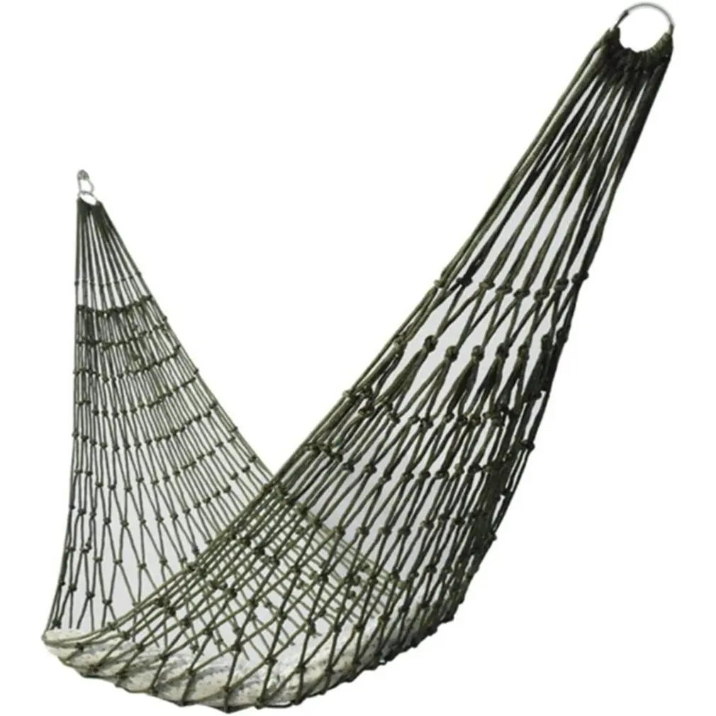 Portable Nylon Mesh Hammock Sleeping Bed for Outdoor Travel Camping Hanging Folding Patio Swing Chair Furniture