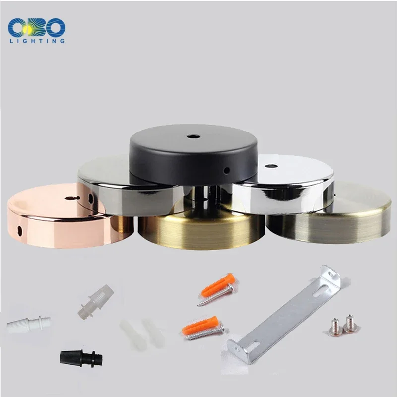 10 PCS Black White Silver Bronze Ceiling Plate Wall Sconce Mount DIY Light Fittings Lamp Base Pendant Lamp 8/10/12cm Disc Base