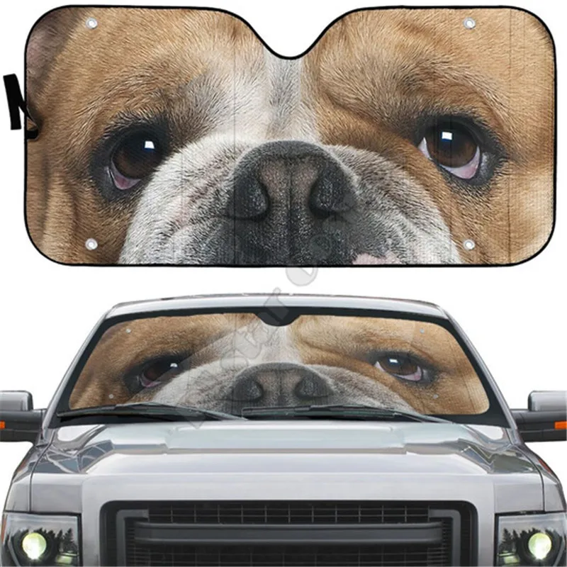 

Bulldog Eye 3D Printed SUNSHADE Car sunshade Auto Sun Shade for Car Truck Decor Windshield Sunshade,Blocks UV Rays Sun