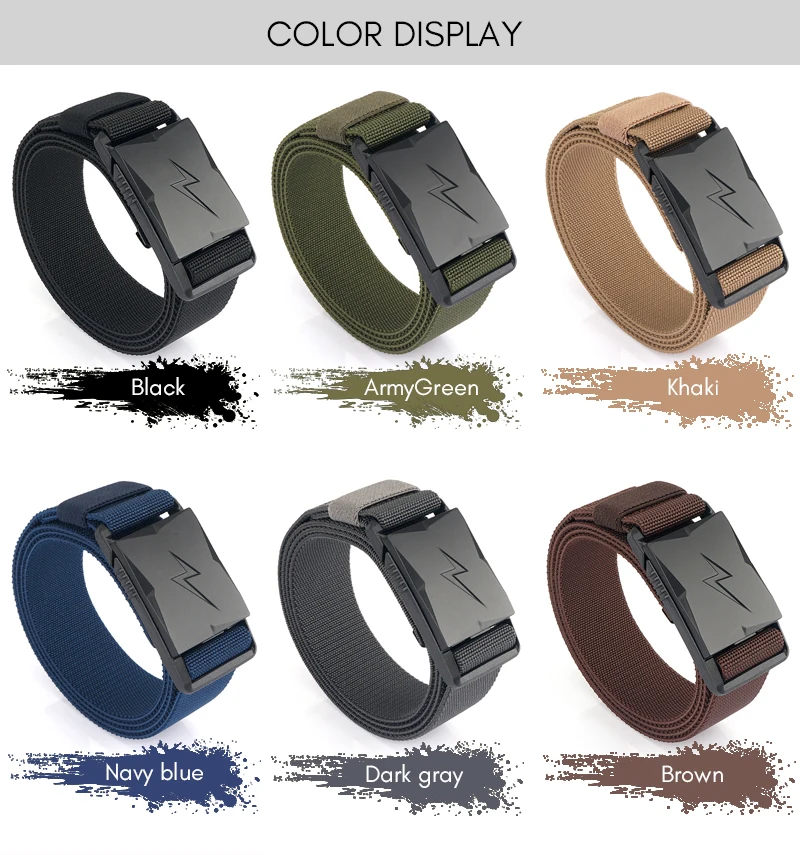 KOLBER Magnetic Elastic Belt for Men Quick Release Buckle Tactical Outdoor Belt Premium Nylon Casual Belt Stretch Waistband Male