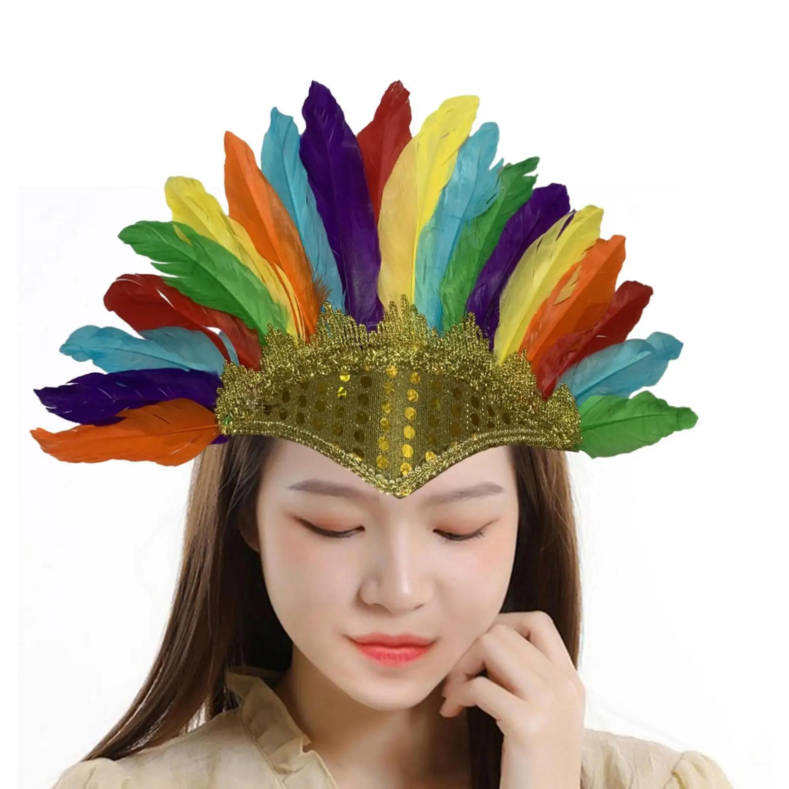 

Feather Headdress Fashion Headwear for Masquerade Stage Performance Cosplay